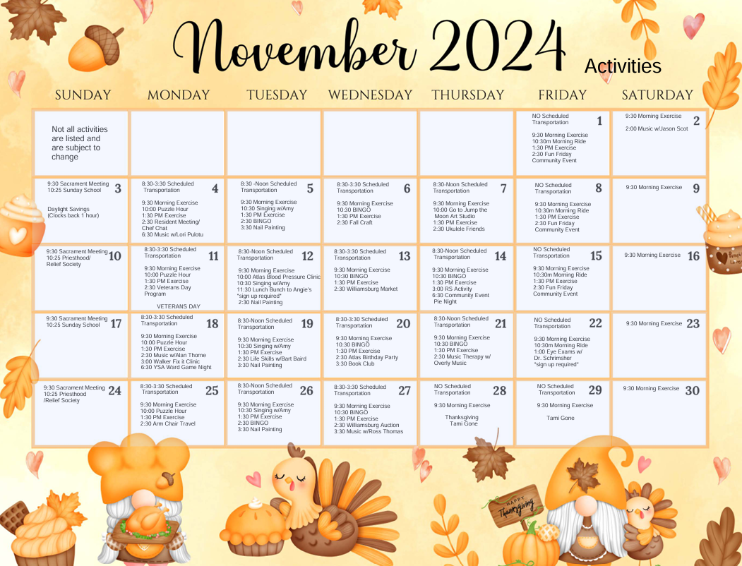 November activities 1